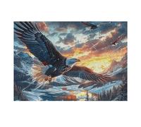 Storm Cloud Sea Bald Eagle 300 Piece Jigsaw Puzzle for Adults Animal Pet Doll Long Weekend Project Satisfying Challenge No Duplicate Pieces for Hobbyists 300 PCS
