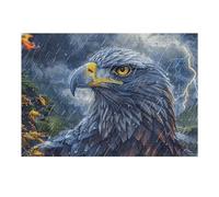 Storm Cloud Sea Bald Eagle 300 Piece Jigsaw Puzzle for Adults Radiant Whimsical Menagerie Garage Wall Art Man Cave Decor No Duplicate Pieces for Men 300 PCS