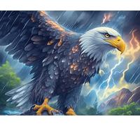 Storm Cloud Sea Bald Eagle 300 Pieces Premium Jigsaw Puzzle Vibrant Fantasy Animals Adult Jigsaws Educational Challenge Mental Exercise Wall Art Winter Thick Cardboard 300 PCS/40x28cm
