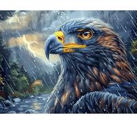 Storm Cloud Sea Bald Eagle 500 Pc DIY Jigsaw Puzzle Radiant Whimsical Menagerie Puzzles for Adults Teens Hard Challenging Team Building Stress Reducing Autumn Rigid Cardboard 500 PCS