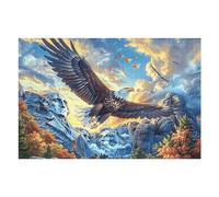 Storm Cloud Sea Flying Bald Eagle 1000 Pc DIY Jigsaw Puzzle Puzzles for Adults Teens Hard Challenging Team Building Stress Reducing Autumn High-grade Rigid Cardboard 1000 PCS/75x50cm