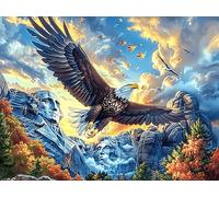 Storm Cloud Sea Flying Bald Eagle 1000 Piece Complete Jigsaw Puzzle Set Dreamy Scenic Fauna Teens Beginners Educational Challenge Puzzle Fans Group Play Anniversary Quality Material 1000 PCS