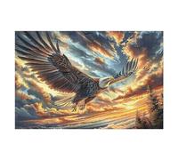 Storm Cloud Sea Flying Bald Eagle 1000 Piece Jigsaw Puzzle for All Ages Radiant Whimsical Menagerie Housewarming Party Activity Group Bonding Smooth Edges Home Decor Icebreaker 1000 PCS