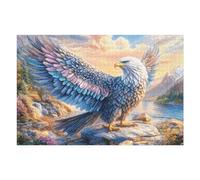 Storm Cloud Sea Flying Bald Eagle 1000 Piece Premium Jigsaw Puzzle Adult Jigsaws Brain Training Hobby Home Decor Winter Gift Unique Shaped Recycled Cardboard 1000 PCS/75x50cm