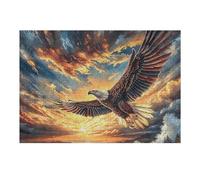 Storm Cloud Sea Flying Bald Eagle 300 Piece Jigsaw Puzzle for Adults Weekend Hobby Creative Challenge No Duplicate Pieces Ideal Retirement Gift 300 PCS