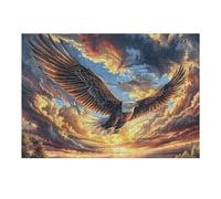 Storm Cloud Sea Flying Bald Eagle 300 Pieces Jigsaw Puzzles Animal Pet Wildlife For Men Educational Decompression Adults Anxiety Memory Care Mothers Valentines Cardboard 300 PCS
