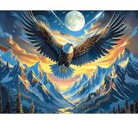 Storm Cloud Sea Flying Bald Eagle 500 Piece Complete Premium Jigsaw Puzzle Luminous Enchanted Beasts Collectors Mind Relaxation Educational Decorative Puzzle Gifts for Adults Premium Cardboard 500 P