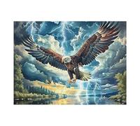 Storm Cloud Sea Flying Bald Eagle 500 Piece Jigsaw Puzzle for All Ages Magical Cosmic Creatures Jigsaw Thoughtful Family Activity Colourful Design Stylish Home Decor 500 PCS