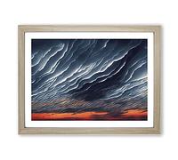 Storm Cloud Sunset H1022 Framed Print for Living Room Bedroom Home Office Décor, Wall Art Picture Ready to Hang, Oak A3 Frame (46 x 34 cm)