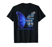 Storm Colon Cancer Month Awareness Blue Ribbon Support T-Shirt