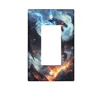 Storm Dragon Switch Cover Plates - Dark Blue - Novelty Creature for Wall Accents - Thermoplastic Wall Plates - Standard Size