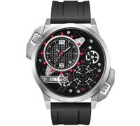 STORM DUALATON Rubber RED, Dual TIME, Date, Multi Layer DIAL, Crown Guards, 50M Water Resistant