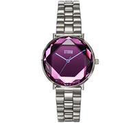 STORM ELEXI Lazer Purple Women's Watch with Unique Cut Glass dial and Two-Tone Brushed/Polished Stainless Steel Strap, Water Resistant to 50m