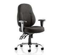 storm fabric office chair in black with arms