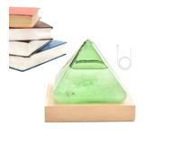 Storm Glass Pyramid - 18cm Green Weather Bottle, Desktop Forecaster Ornament, Scientific Home Decor, Weather Forecaster, Decorative Meteorology Predictor Gift For Birthday New Year Valentines Day