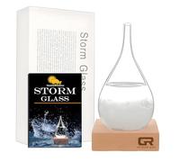 Storm Glass Weather Forecast Bottle - Snow Globes Barometer,Cloud Storm Weather Station,Decorative Weather Predictor, Home and Office Decor, Unique Gift Idea (Small)