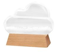Storm Glass Weather Forecaster Cloud Shape Storm Glass Weather Predictor with Wood Base Decorative Home Station Bottle Ornament for Office Home Decor