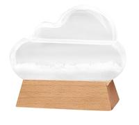 Storm Glass Weather Forecaster Cloud Shape Storm Glass Weather Predictor with Wood Base Decorative Home Station Bottle Ornament for Office Home Decor.