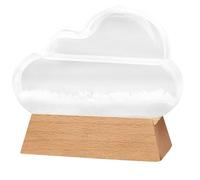 Storm Glass Weather Forecaster Cloud Shape Storm Glass Weather Predictor with Wood Base Decorative Home Station Bottle Ornament for Office Home Decor Outdoor