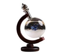 Storm Glass Weather Forecaster Creative Crystal Snow Globe Weather Stations with Wooden Base,Weather Predicting Storm Glass Couples for Home Shelf Tables Holiday Christmas Decorations