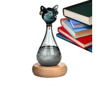 Storm Glass Weather Predictor Cat Shape Indoor Atmospheric Predicting