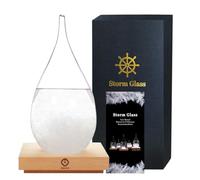 Storm Glass Weather Predictor,Christmas Snow Globe Storm Glass Barometer Weather Predictor, Home and Office Decorative Glass Bottles, Christmas Unique Gifts for Her (XXL)