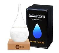 Storm Glass Weather Predictor Snow Globe,Christmas Decor Weather Gifts for Her Him, Water Drop Glass Barometer Weather Forecast Bottle Weather Station, High-Grade Home and Office Decorations