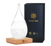 Storm Glass Weather Predictor Weather Station, Office Desktop and Home Decor Weather Glass Weather Forecaster,Unique Cool Gifts for Women/Men (X-L)