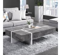 storm gloss storage coffee table in white and concrete effect