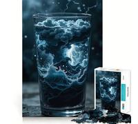 Storm in A Glass 1000 Piece Jigsaw Puzzles for Teenagers Jigsaw Solid Logic Toy Calm Fun Precision Cut Santa Wish Item 38x26cm