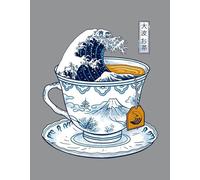 Storm in a Tea Cup Great Wave off Kanagawa Wall Art Poster A4 A3 size 250gsm Gloss Borderless print (A2 420 x 594mm)