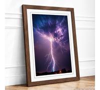 Storm in the Making Modern Framed Wall Art Print A2 (59.4×42cm) Walnut, Wall Decor for Living Room, Bedroom, Office & Home, Ready to Hang, Art Gift