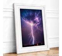 Storm in the Making Modern Framed Wall Art Print A2 (59.4×42cm) White, Wall Decor for Living Room, Bedroom, Office & Home, Ready to Hang, Art Gift
