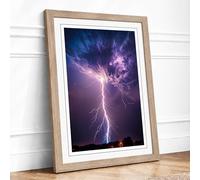 Storm in the Making Modern Framed Wall Art Print A4 (29.7×21cm) Oak, Wall Decor for Living Room, Bedroom, Office & Home, Ready to Hang, Art Gift