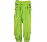 Storm Island® Harem Pants for Women Cotton Trousers Wood Button Elasticated Waist Pants Alibaba Hippie Pajama Ladies Stretchy Trouser for Yoga and Beach Festivals Pants Girls Summer Trousers UK S-3XL