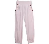 Storm Island® Harem Pants for Women Cotton Trousers Wood Button Elasticated Waist Pants Alibaba Hippie Pajama Ladies Stretchy Trouser for Yoga and Beach Festivals Pants Girls Summer Trousers UK S-3XL