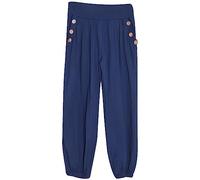 Storm Island® Harem Pants for Women Cotton Trousers Wood Button Elasticated Waist Pants Alibaba Hippie Pajama Ladies Stretchy Trouser for Yoga and Beach Festivals Pants Girls Summer Trousers UK S-3XL