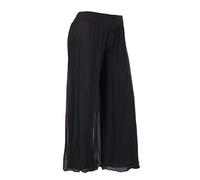 Storm Island Italian Ladies Trouser Women's Two Layers Elasticated Silk Pleated One Size SI064 (Charcoal, One Size Fits UK (14-22))
