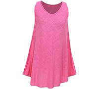 Storm Island® Italian Ladies Vests Top Women Loose Fit Blouses Sleeveless Vest For Girls Summer Shirts-Ladies Everyday Beach Vacation Fashion Top Party Dress Round Neck Tank Top UK ONE SIZE (10-18)