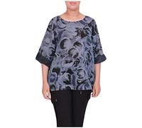 Storm Island Ladies Circle Print Crop top Italian Stylish Women Casual wear Tunic Lagenlook Cotton Shirt Size 10-18 UK Black