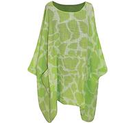 Storm Island® Ladies Italian Animal Print Batwing Sleeves Tunic Tops Plus Size Giraffe Print Round Neck Summer Shirt for Girls UK Size 16-32