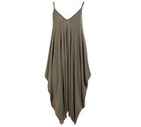 Storm Island Ladies Italian Strappy Jumpsuit Women Summer Plain Long Draped Playsuit 10-16 (Khaki, 14-16)