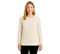 Storm Island® Ladies Knitted Jumpers Soft Long Sleeves Pullover Crew Neck Warm Winter Wear Zigzag Jumpers Sweater Casual Top for Women Cream