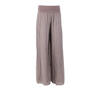 Storm Island SI020 Ladies Italian Silk Harem Trouser Womens Elasticated Waist Pants Plus Size (Mocha, ONE Size UK 14-22)