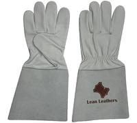 Storm Island TIG Welding Gloves Sheep Leather Palm and Cow Split Leather cuff Protective Gloves Heat Proof Perfect for Welding, Gardening-White