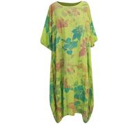 Storm Island® Women Dresses Floral Long Maxi Casual Summer Long Loose Dress for Ladies Printed Long Plus Size Shirt Short Sleeves Girls Summer Holiday Dress UK One Size 12-20