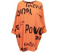 Storm Island Women Italian Graffiti Print T-Shirt Ladies Plus Size Baggy Shirt Women Quirky Italian Forever Young Loungewear Crew Neck Pullover Summer Shirt for Girls UK Size 14-22