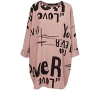 Storm Island® Women Italian Top Graffiti Print Shirt Ladies Plus Size Baggy T-Shirt Women Quirky Italian Forever Young Loungewear Crew Neck Pullover Summer Shirt for Girls UK Size 14-22