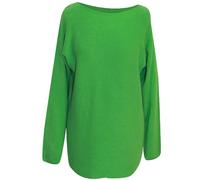 Storm Island® Women Round Neck Jumper Plain Cardigan Jumper Long Sleeves Knitted Baggy Pullover Loose Sweater Winter Tops for Women Pullover Jumper for Ladies Casual Jumper Tops UK (8-16) Apple Green