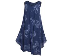 Storm Island® Women Sleeveless Dress Casual Summer Dresses Skater Short Sleeves A-Line Midi Cocktail Swing Dress for Ladies Floral Cotton Top Sundress Vacations, Party For Women UK One Size 10-16